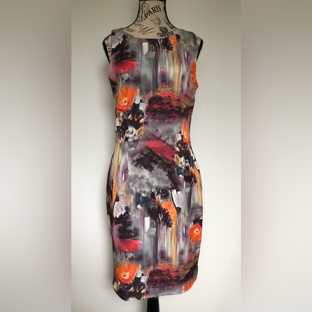 Lori M Collection Sheath Dress Bright Multicoloured Size Medium